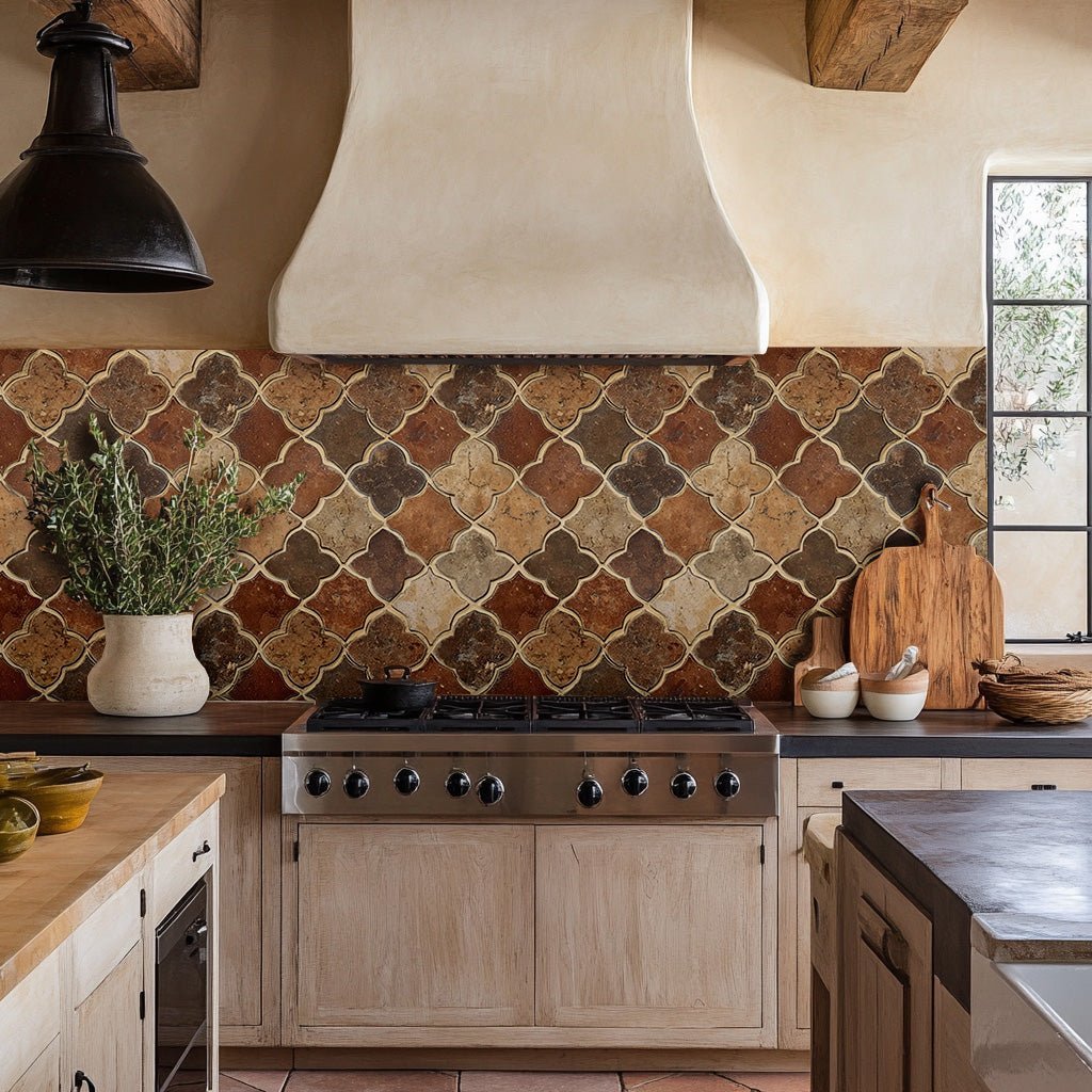 Terracotta Mosaic Wallpaper - Benton Lane Home - Painted Paper