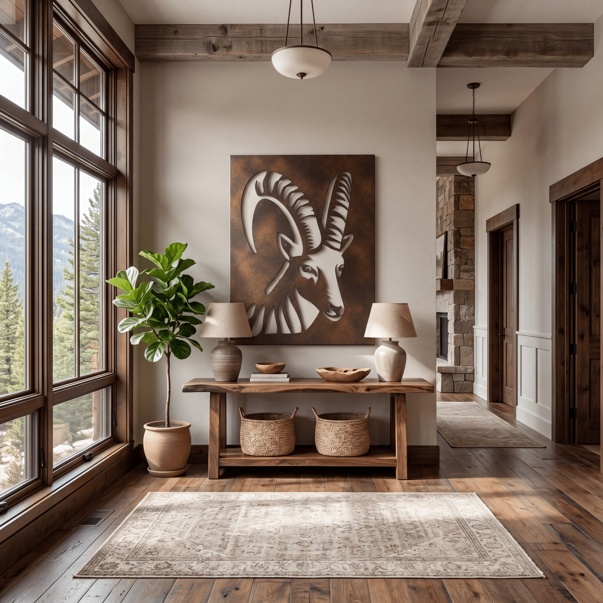 The Alpine Ibex - Metal Wall Art - Umber - Benton Lane Home - Anthem Classic