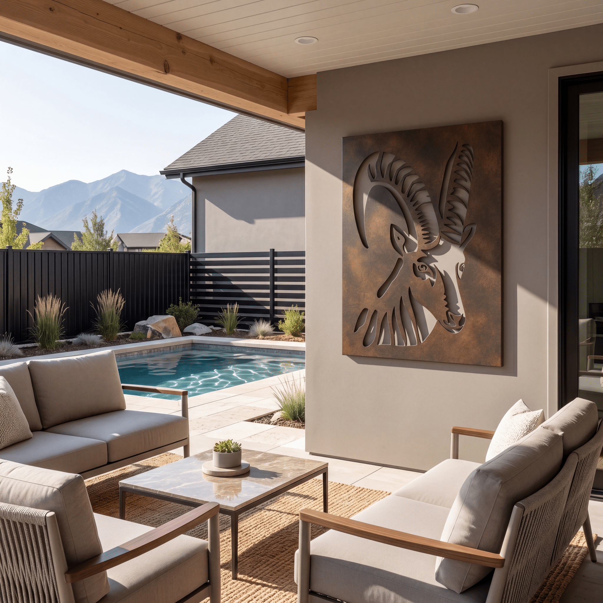 The Alpine Ibex - Metal Wall Art - Umber - Benton Lane Home - Anthem Classic