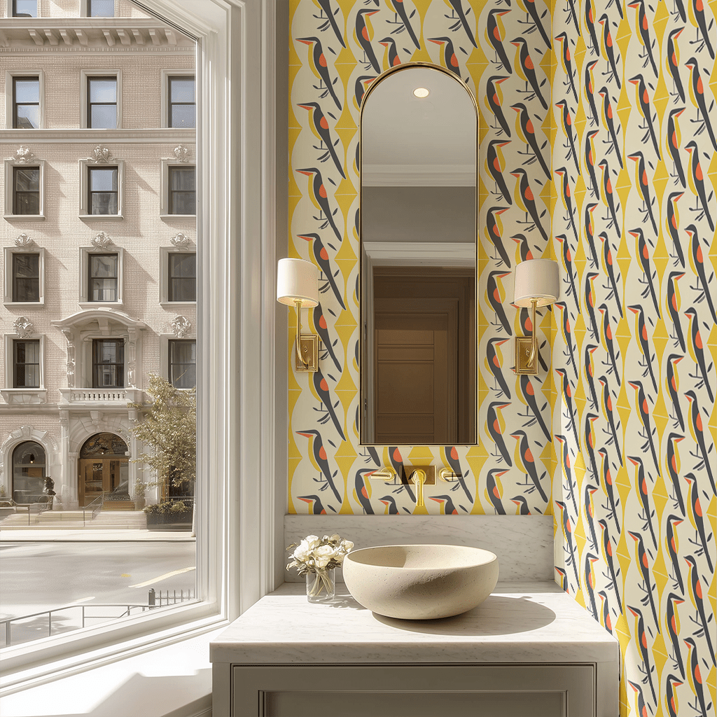 The Aviary Wallpaper - Benton Lane Home - Painted Paper