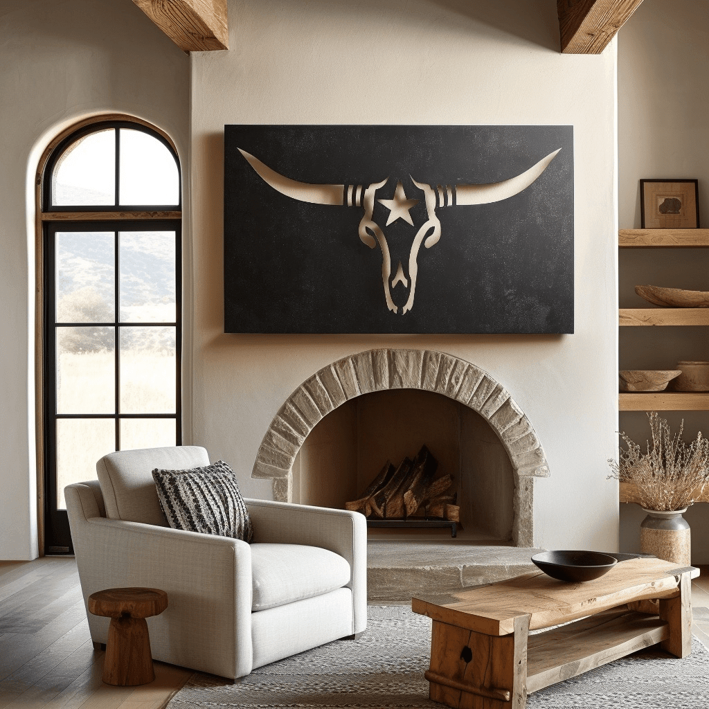 The Black Lone Star Longhorn - Metal Wall Art - Benton Lane Home - Anthem Classic