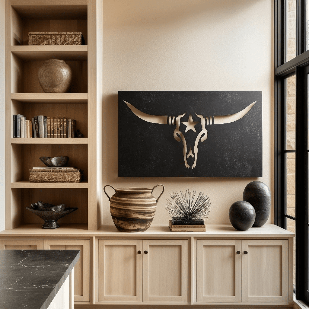 The Black Lone Star Longhorn - Metal Wall Art - Benton Lane Home - Anthem Classic