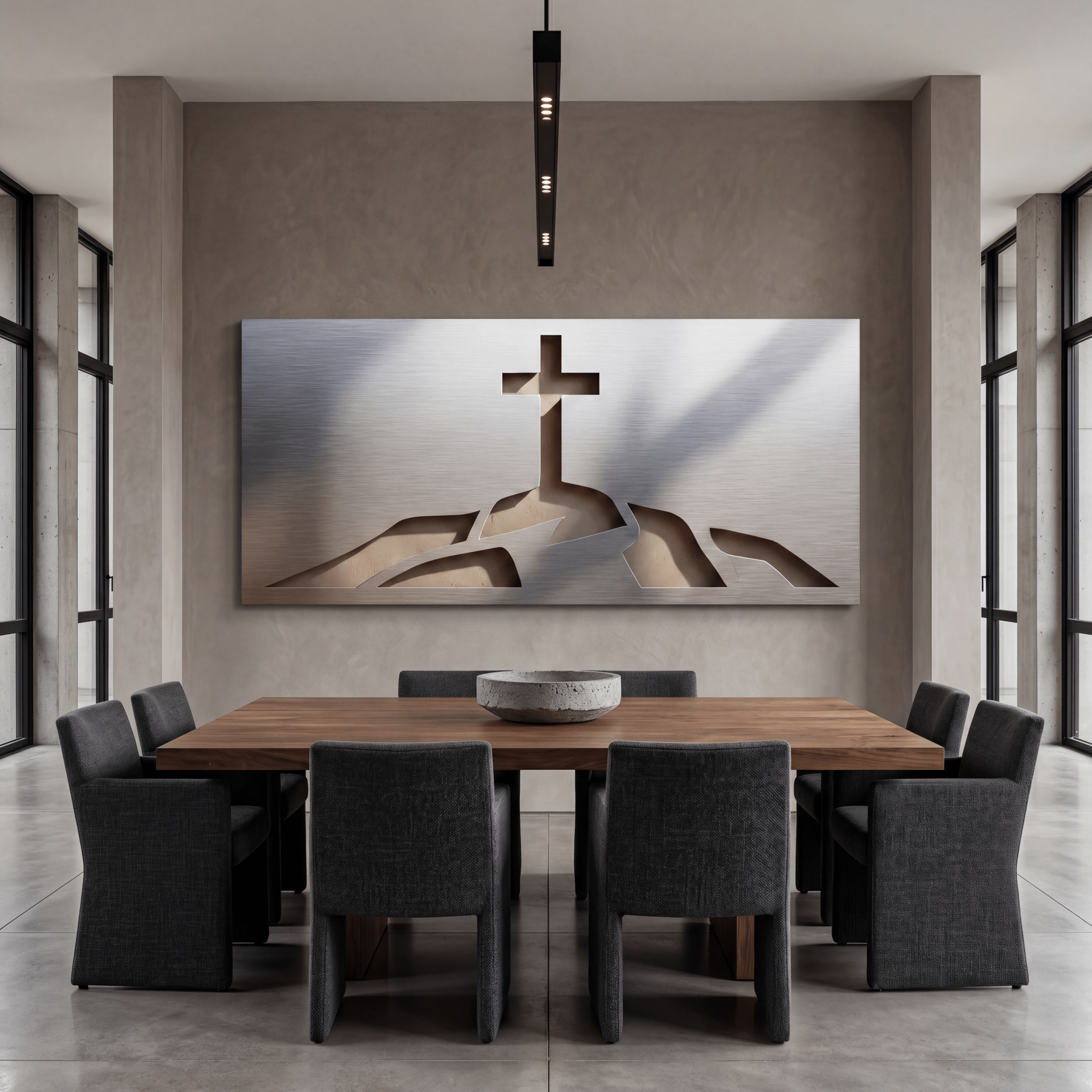 The Cross Upon The Hill - Metal Wall Art - Benton Lane Home - Carbon Designs