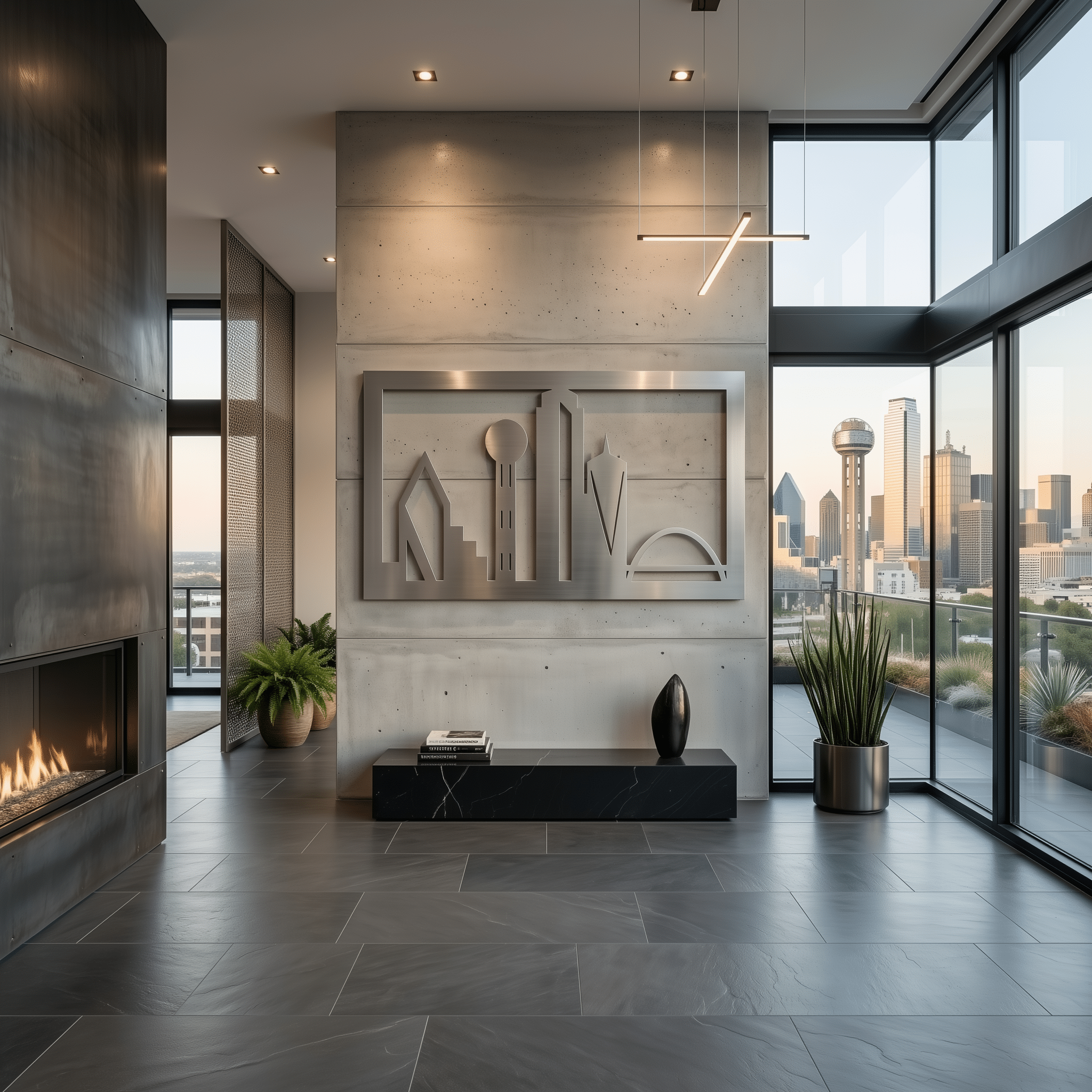 The Dallas Skyline - Metal Wall Art - Benton Lane Home - Carbon Designs