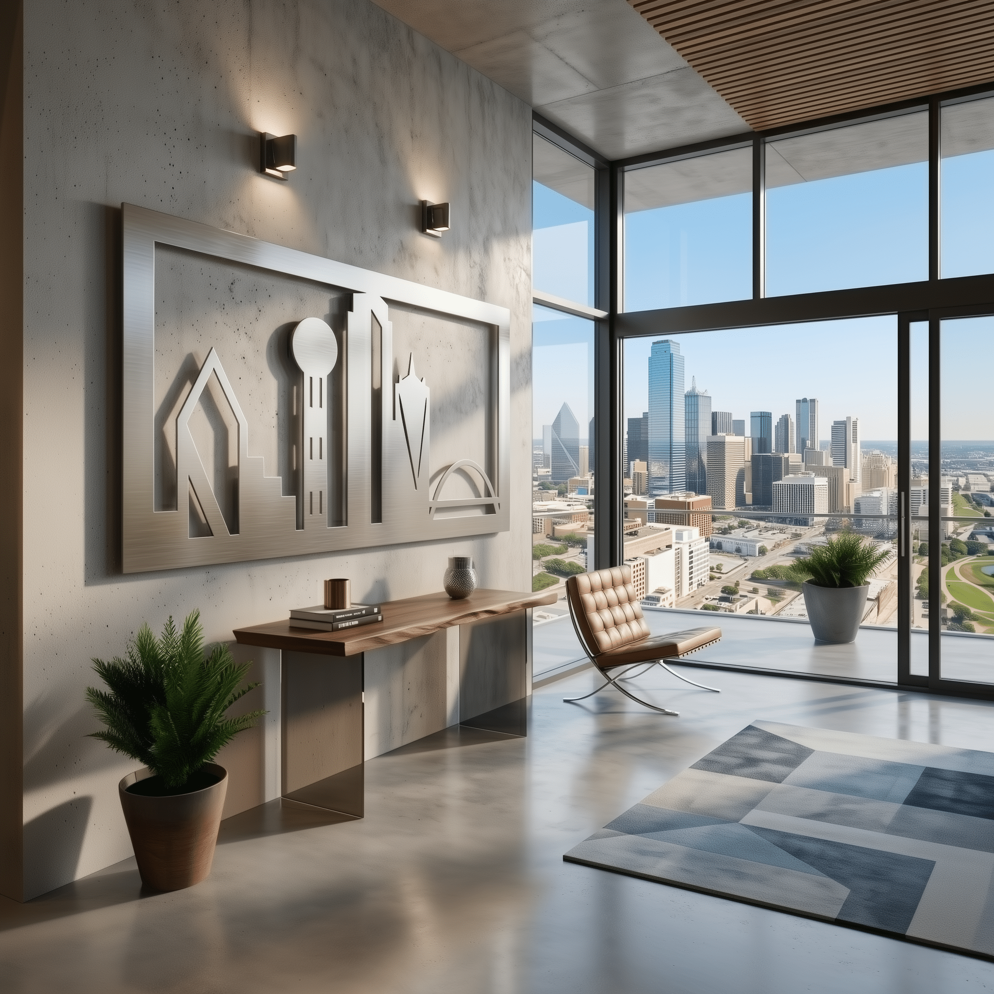 The Dallas Skyline - Metal Wall Art - Benton Lane Home - Carbon Designs