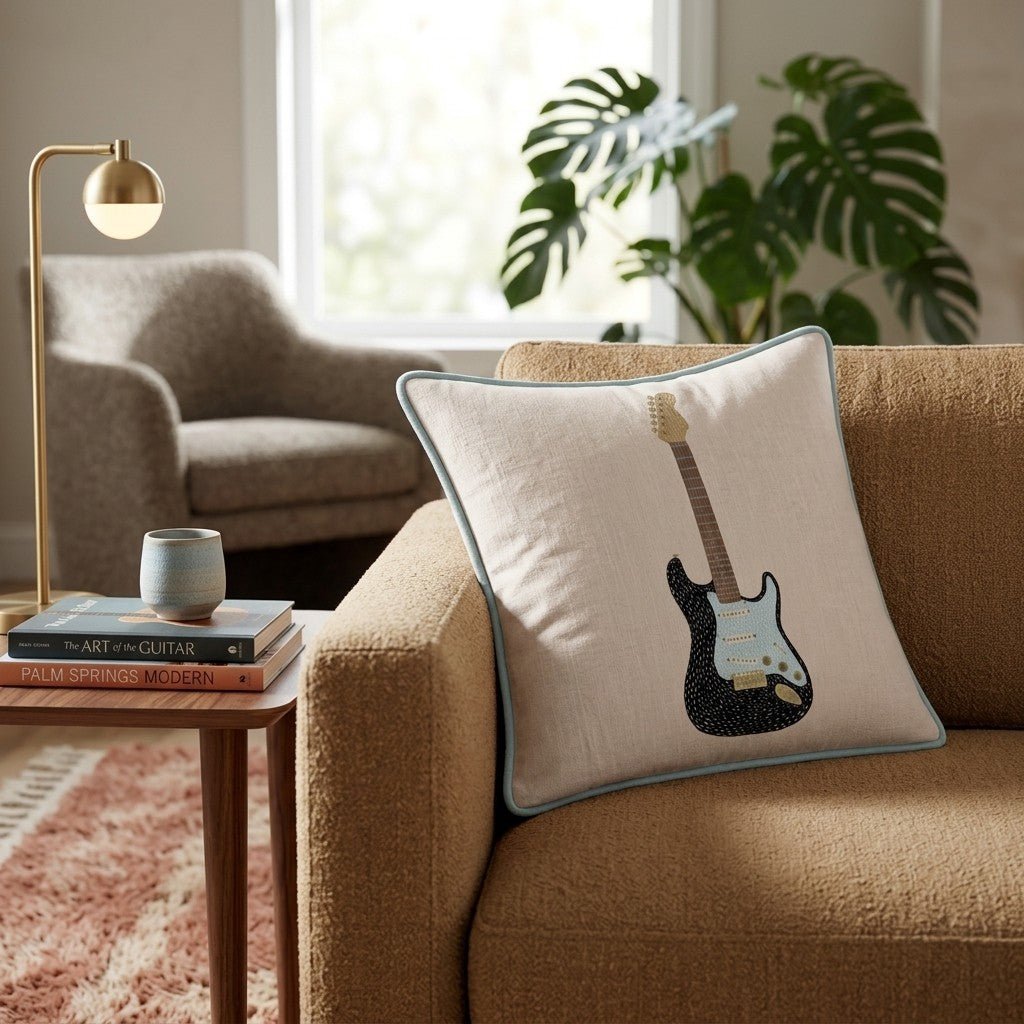The Electric Guitar Throw Pillow - Benton Lane Home - Hillcroft Home