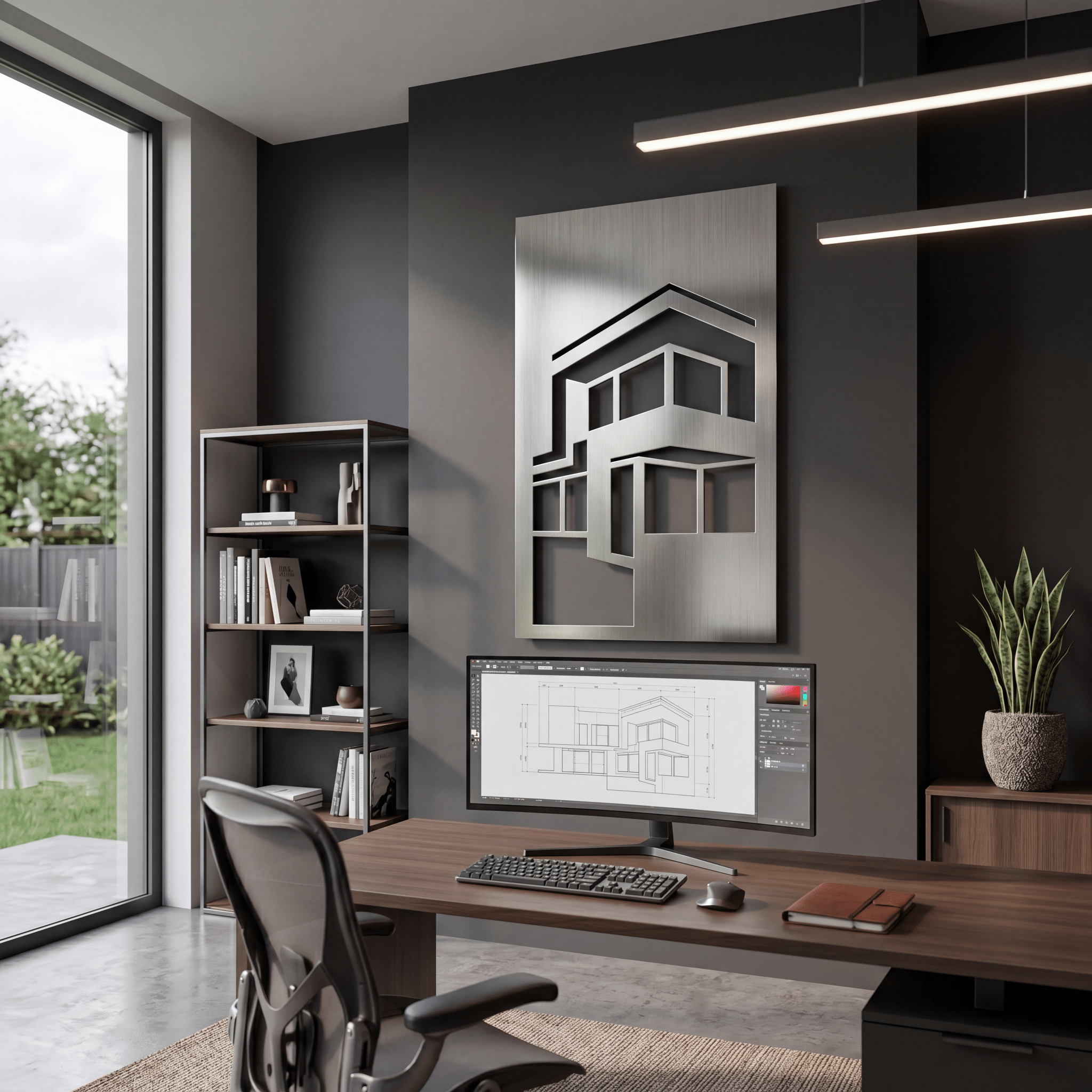 The Flat - Metal Wall Art - Benton Lane Home - Carbon Designs