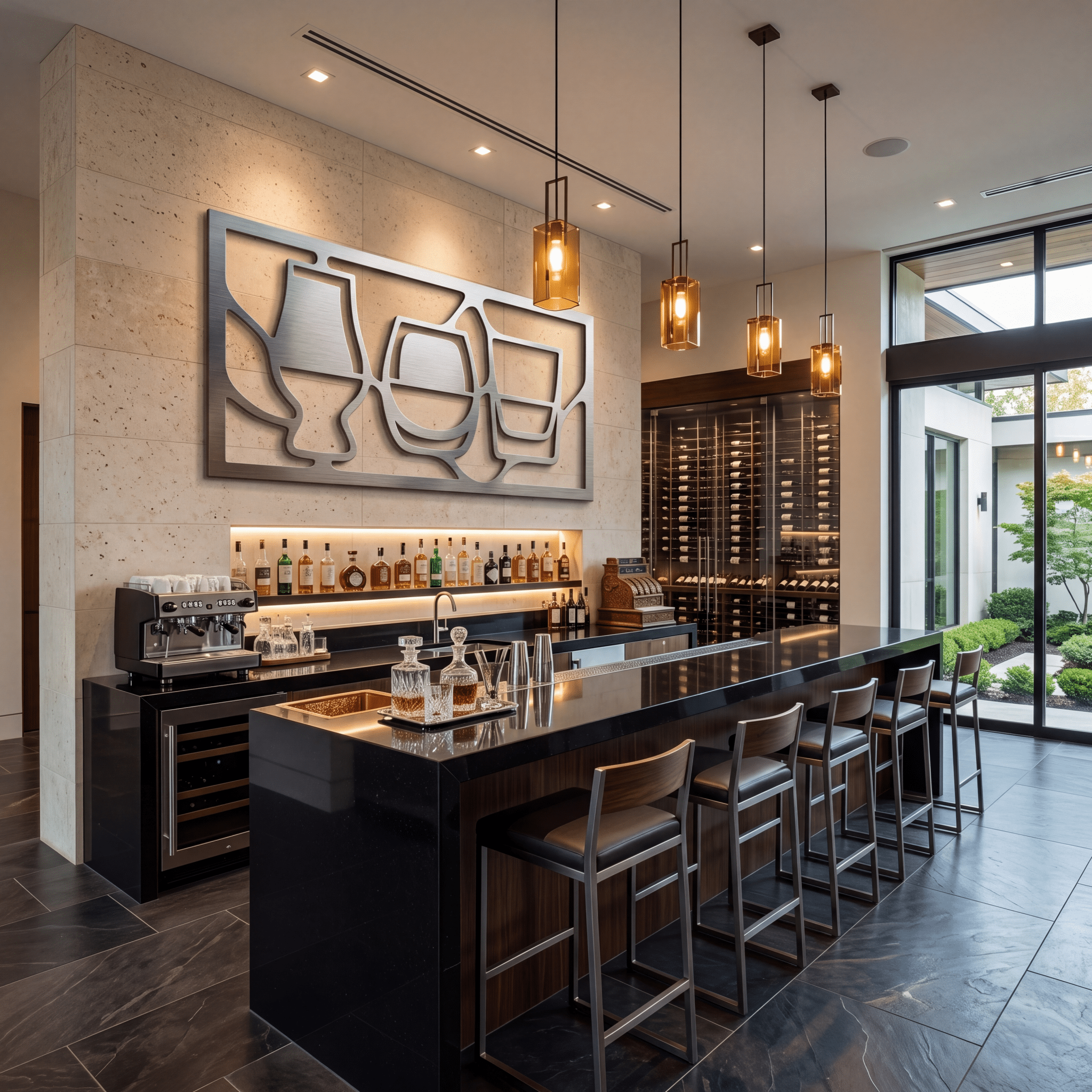 The Gathered Glass - Metal Wall Art - Benton Lane Home - Carbon Designs