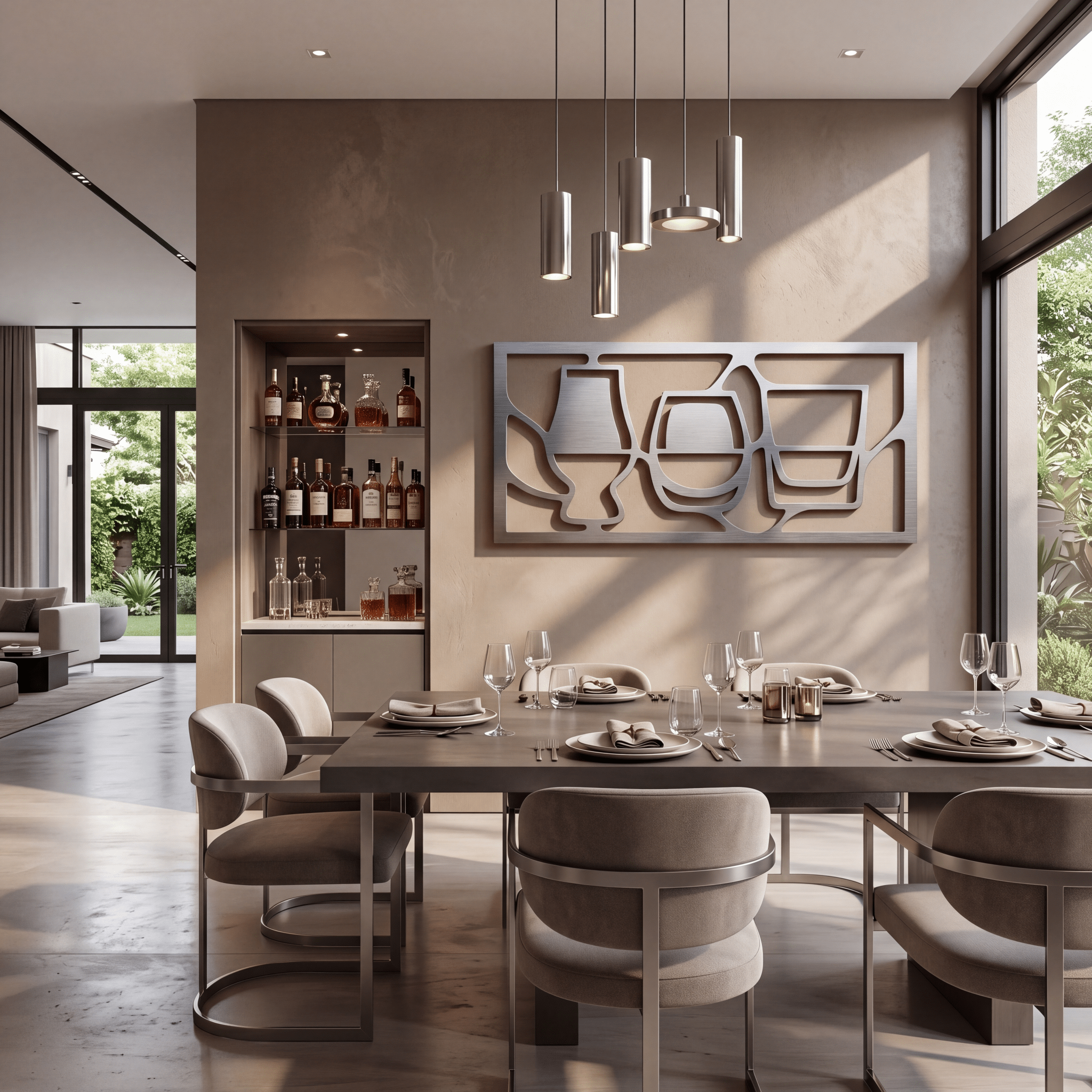 The Gathered Glass - Metal Wall Art - Benton Lane Home - Carbon Designs