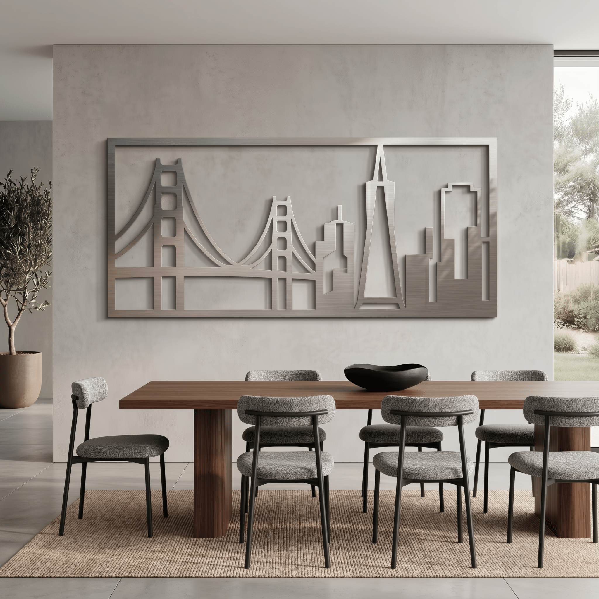The Golden City Skyline - Metal Wall Art - Benton Lane Home - Carbon Designs