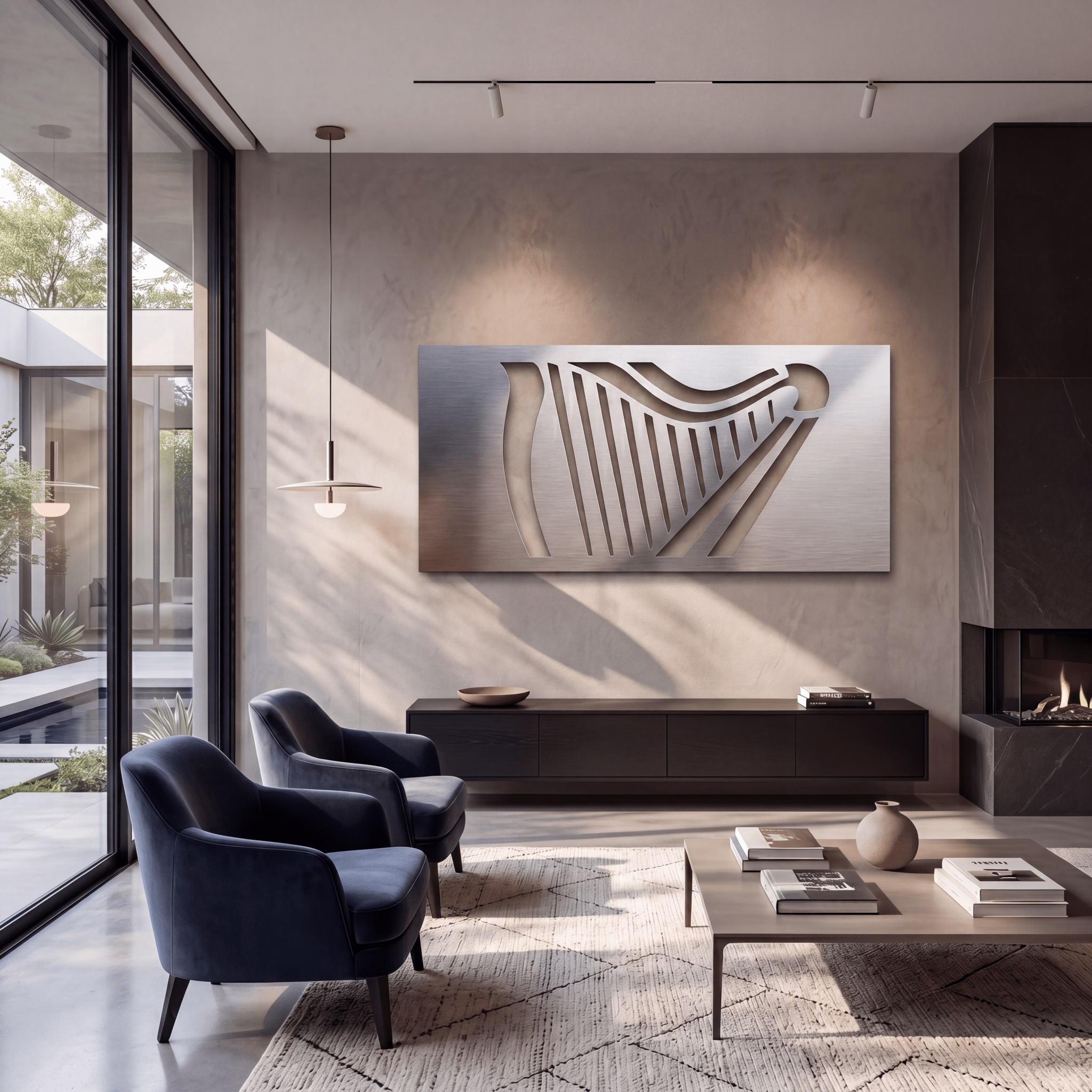 The Harp - Metal Wall Art - Benton Lane Home - Carbon Designs