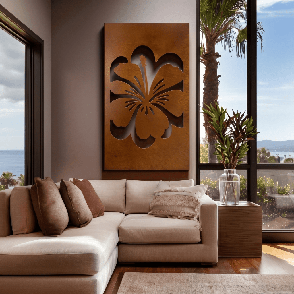 The Hawaii Hibiscus - Metal Wall Art - Oxide - Benton Lane Home - Anthem Classic
