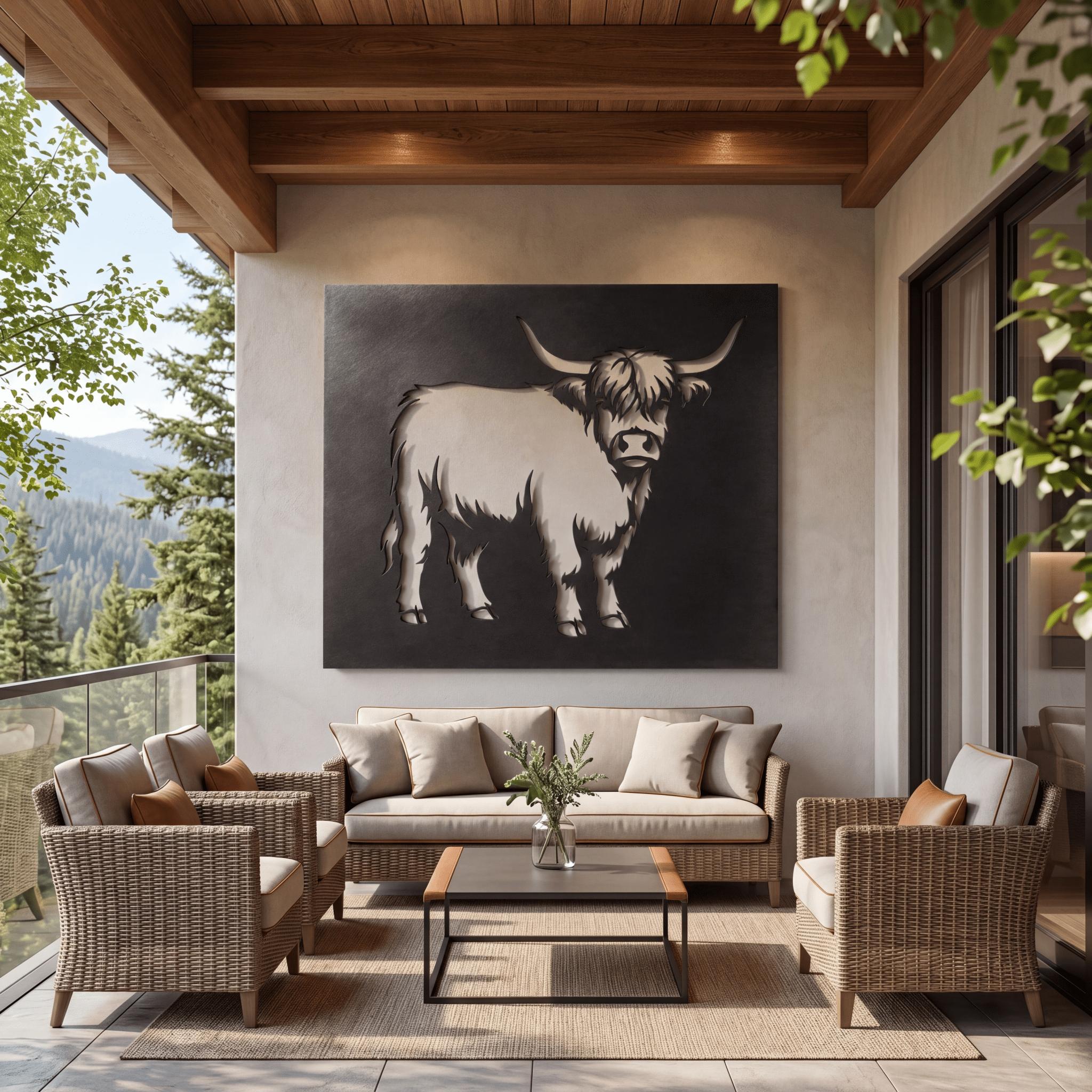 The Highland Cow - Metal Wall Art - Forge - Benton Lane Home - Anthem Classic