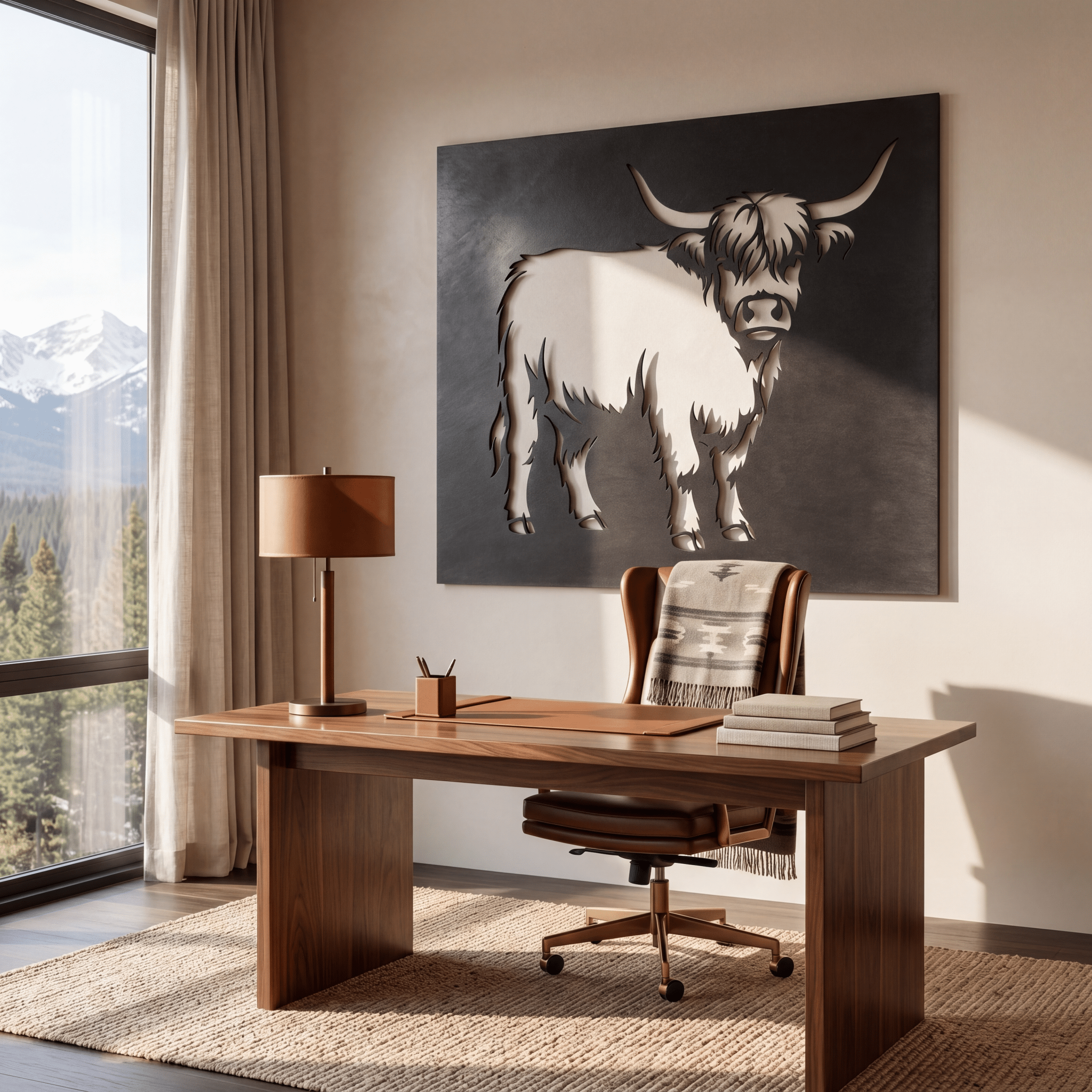 The Highland Cow - Metal Wall Art - Forge - Benton Lane Home - Anthem Classic