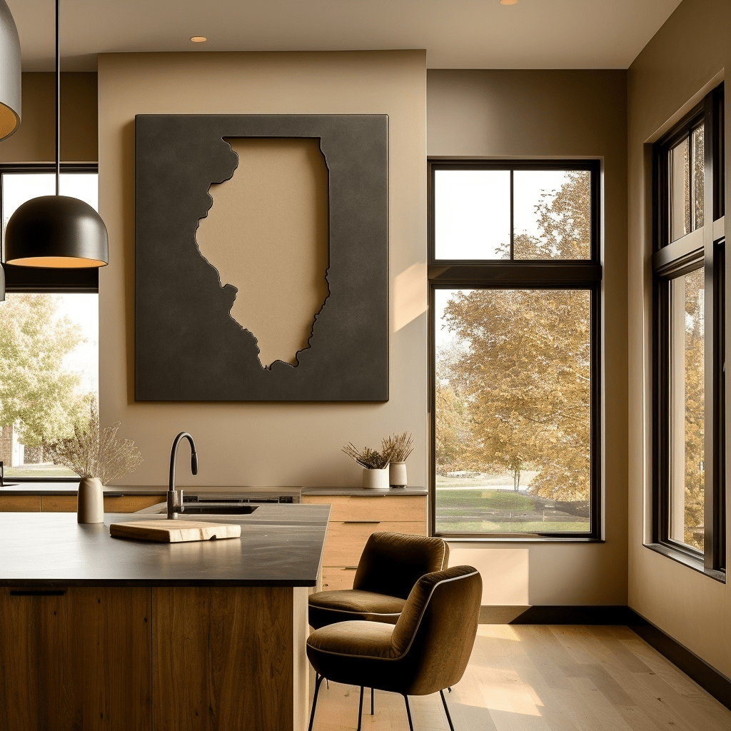 The Illinois - Metal Wall Art - Benton Lane Home - Anthem Classic