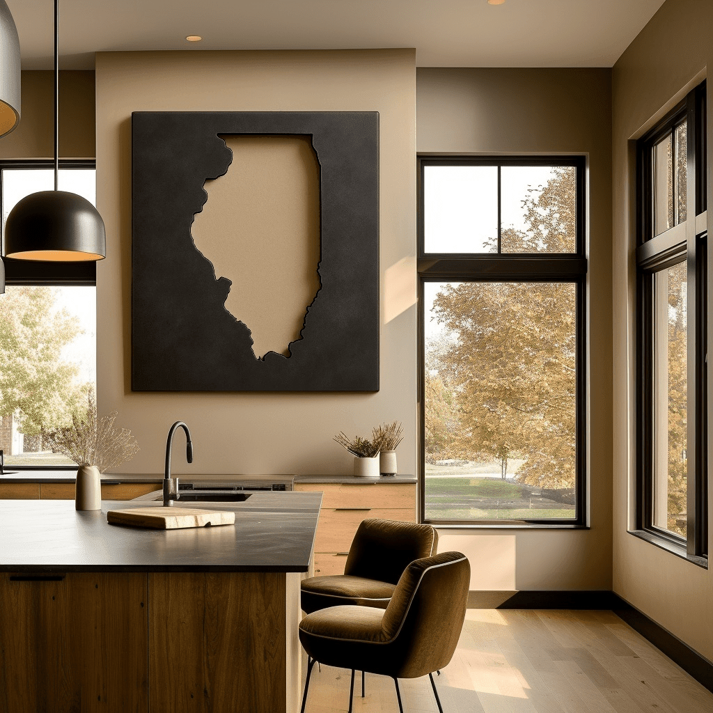 The Illinois - Metal Wall Art - Benton Lane Home - Anthem Classic