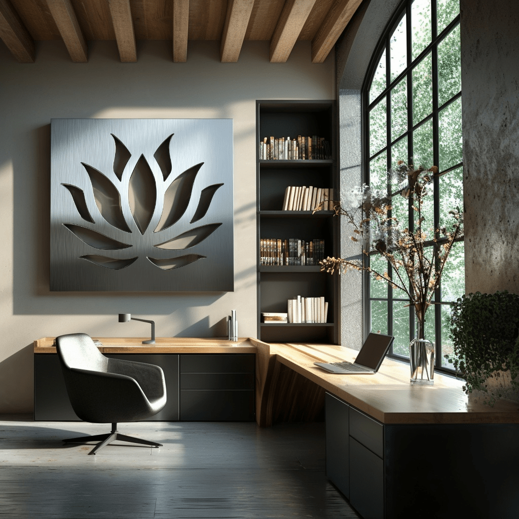 The Lotus - Metal Wall Art - Benton Lane Home - Carbon Designs