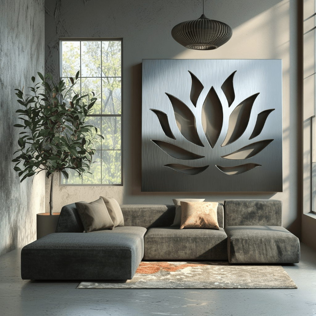 The Lotus - Metal Wall Art - Benton Lane Home - Carbon Designs