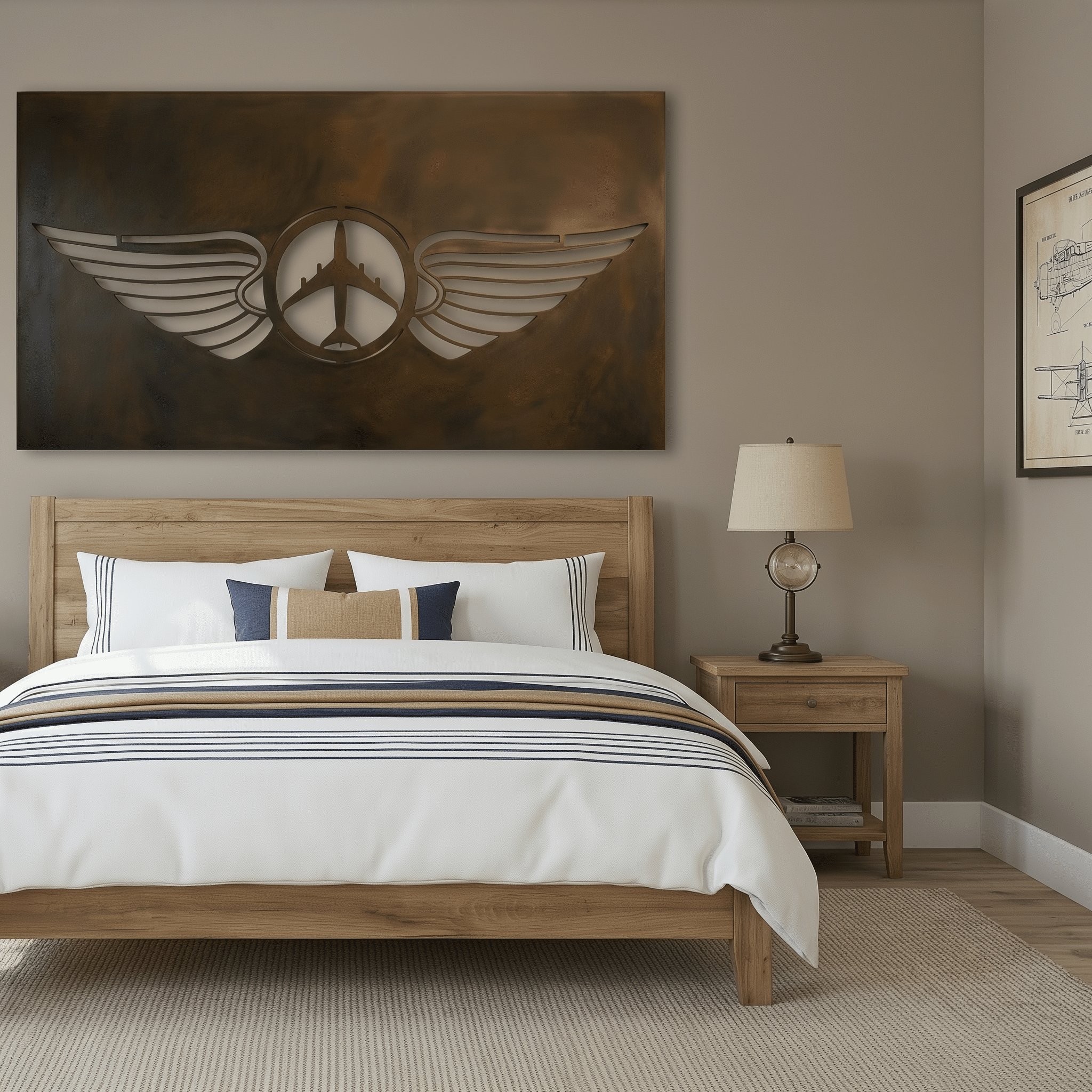The Pilot's Badge - Metal Wall Art - Umber - Benton Lane Home - Anthem Classic