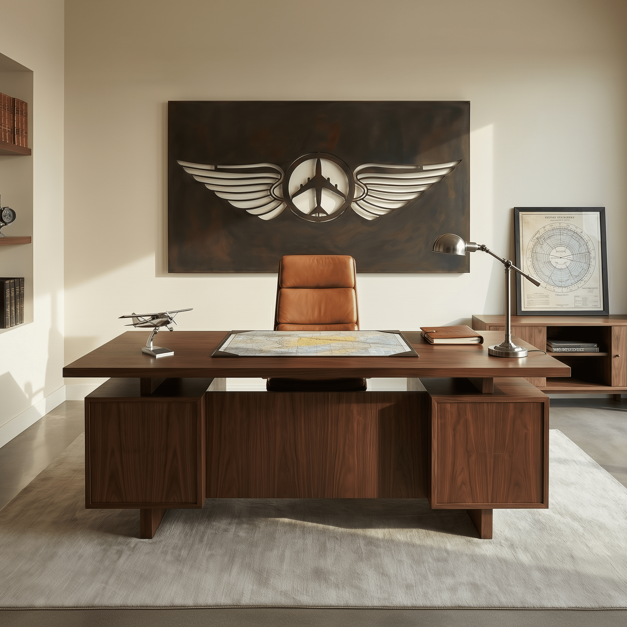 The Pilot's Badge - Metal Wall Art - Umber - Benton Lane Home - Anthem Classic