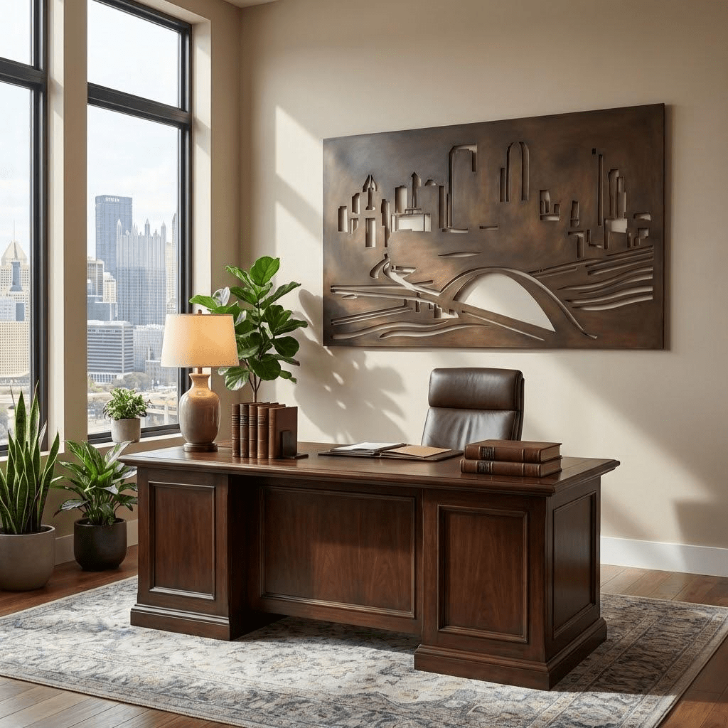 The Pittsburgh - Metal Wall Art - Umber - Benton Lane Home - Anthem Classic
