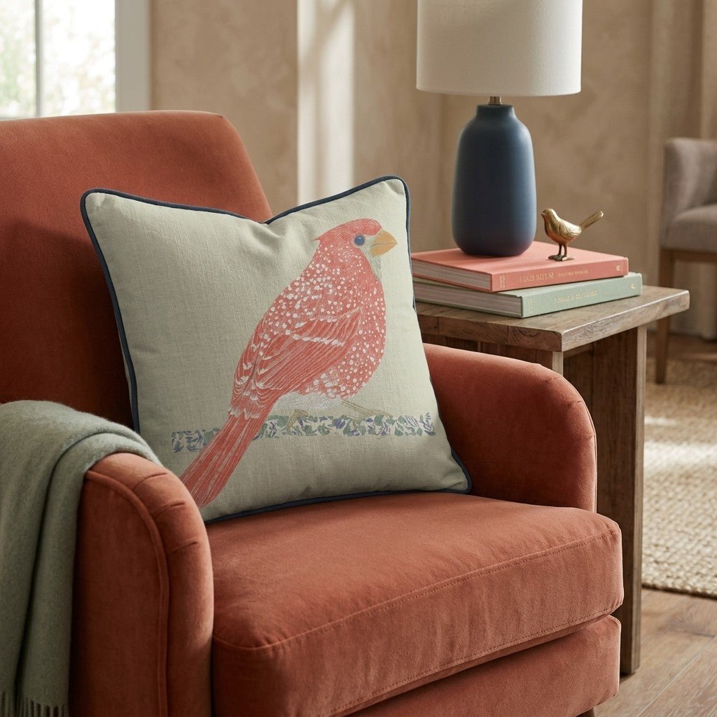 The Red Bird Throw Pillow - Benton Lane Home - Hillcroft Home