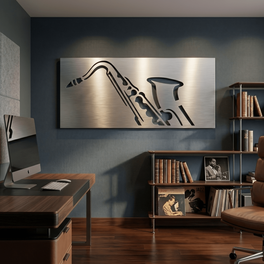 The Sax - Metal Wall Art - Benton Lane Home - Carbon Designs