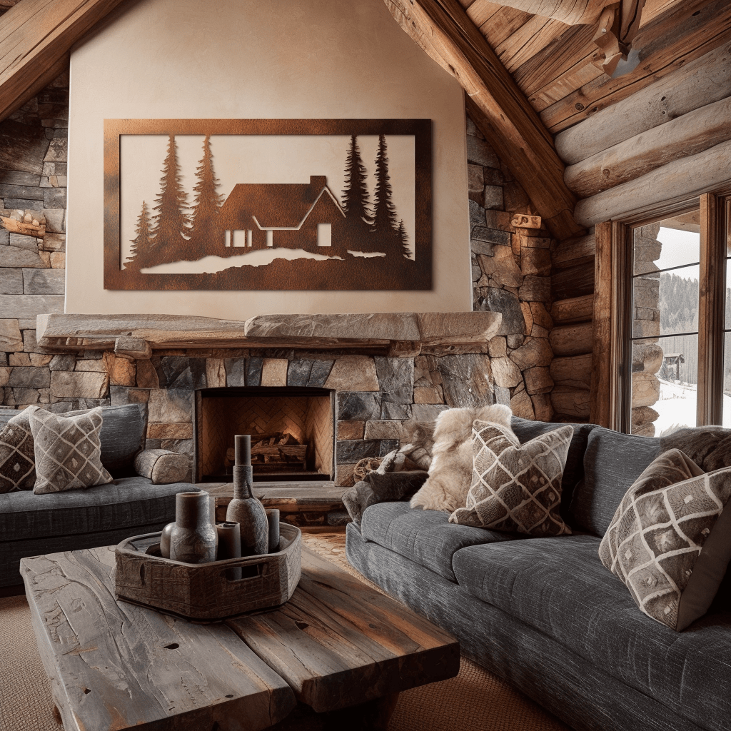 The Snowy Cabin - Metal Wall Art - Benton Lane Home - Anthem Classic