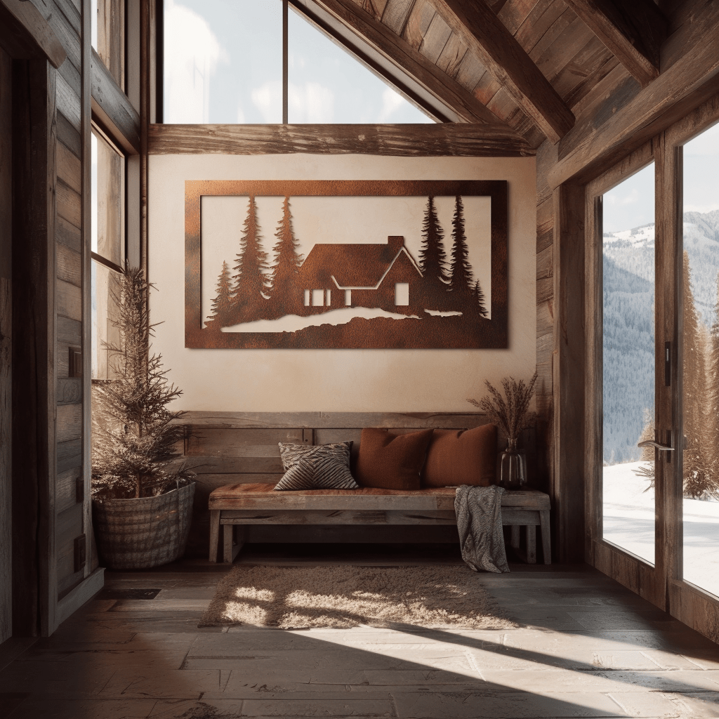 The Snowy Cabin - Metal Wall Art - Benton Lane Home - Anthem Classic