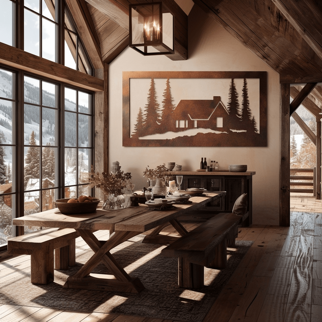 The Snowy Cabin - Metal Wall Art - Benton Lane Home - Anthem Classic