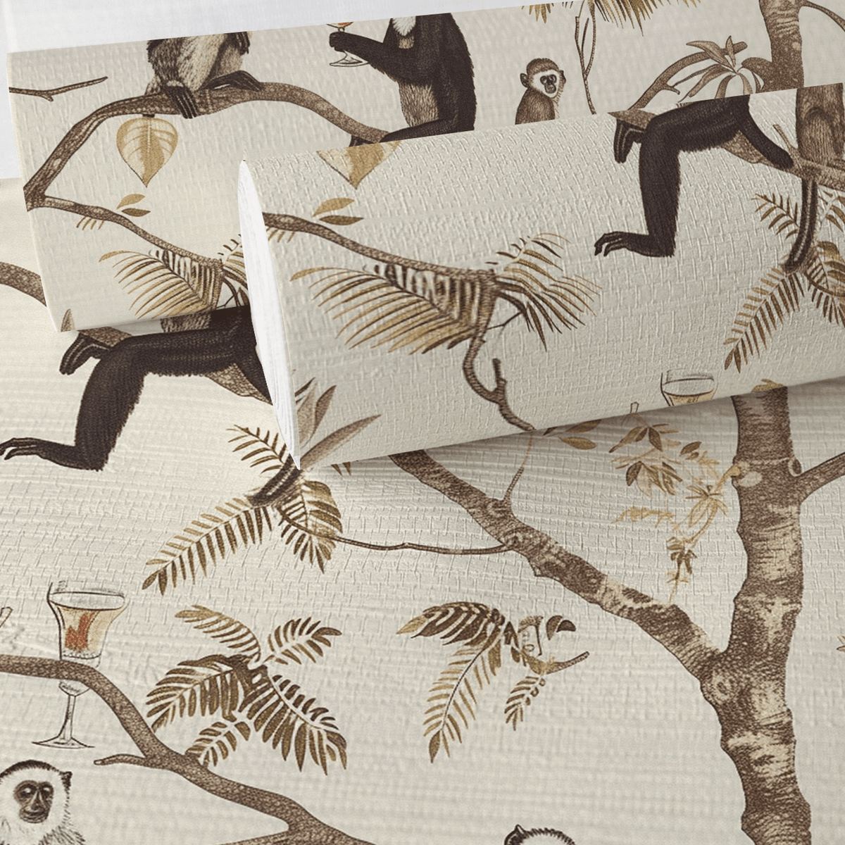 The Treetop Bar Faux Grasscloth Wallpaper - Painted Paper