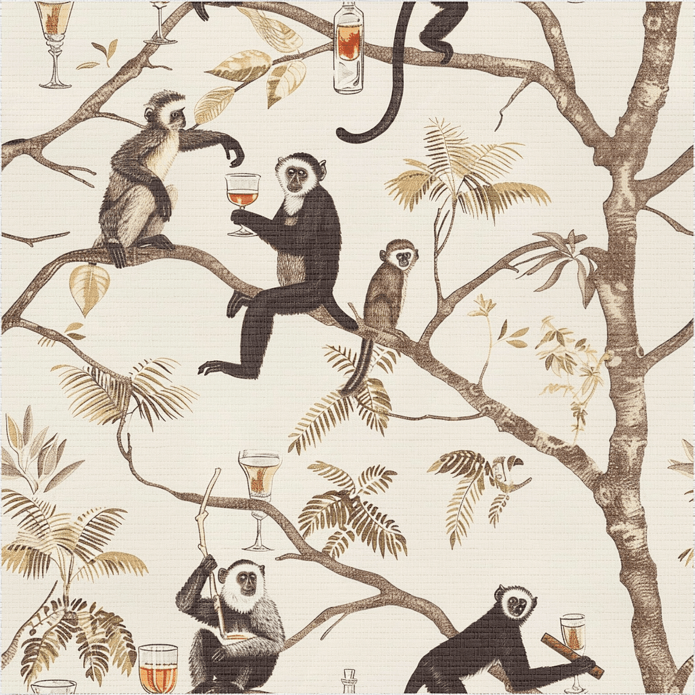 The Treetop Bar Faux Grasscloth Wallpaper - Painted Paper
