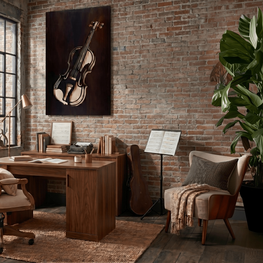 The Violin - Metal Wall Art - Benton Lane Home - Anthem Classic