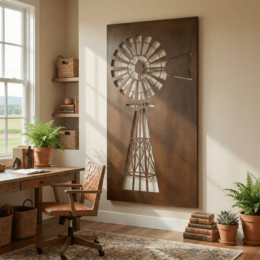 The Windmill - Metal Wall Art - Umber - Benton Lane Home - Anthem Classic
