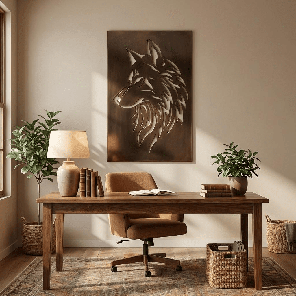 The Wolf - Metal Wall Art - Umber - Benton Lane Home - Anthem Classic