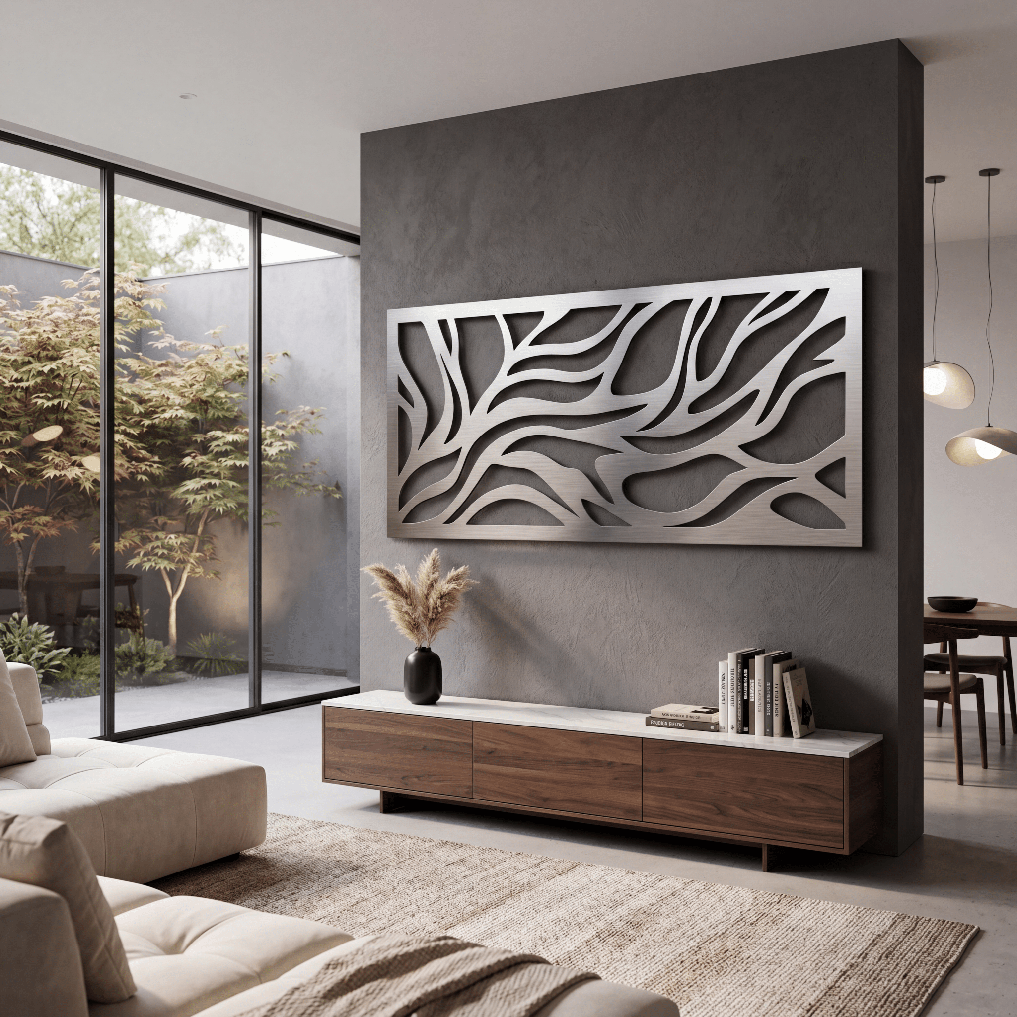 The Woven Flow - Metal Wall Art - Benton Lane Home - Carbon Designs