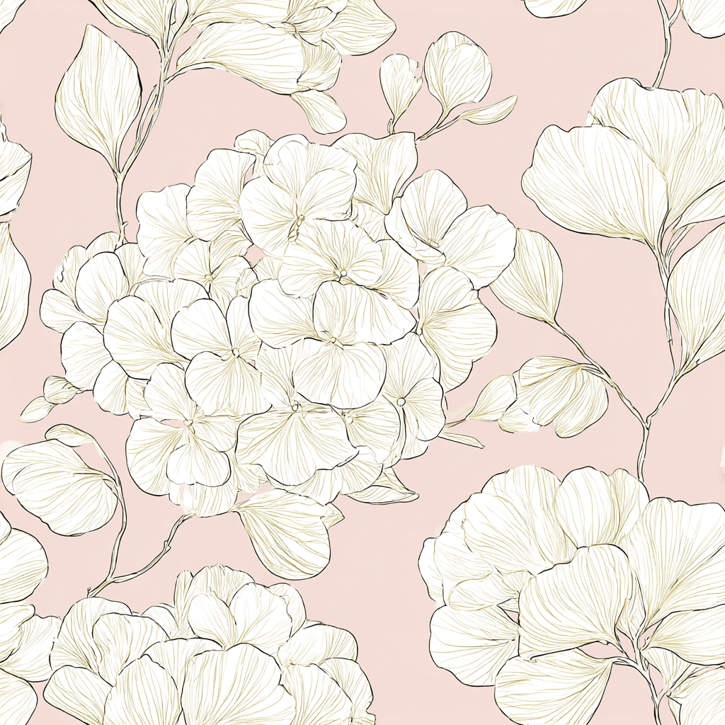 Think Pink Hydrangea Wallpaper - Benton Lane Home - Lemon Park