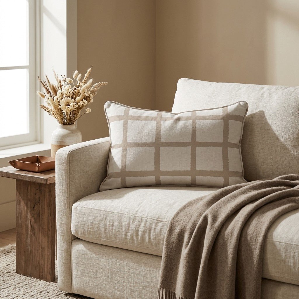 Thistle Check Throw Pillow - Benton Lane Home - Lemon Park