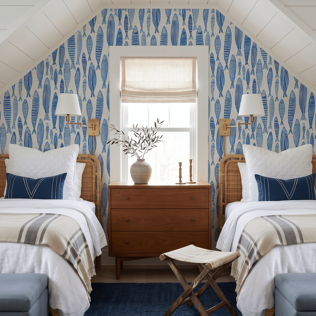 Tidal Fish Wallpaper - Painted Paper