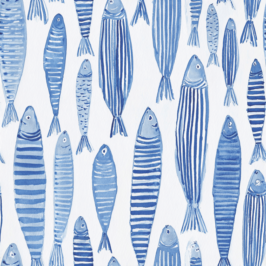 Tidal Fish Wallpaper - Painted Paper