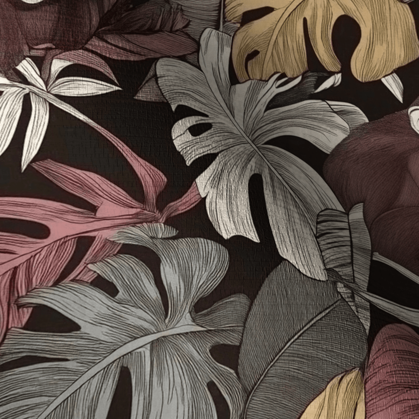 Tiki Fig Faux Grasscloth Wallpaper - Painted Paper