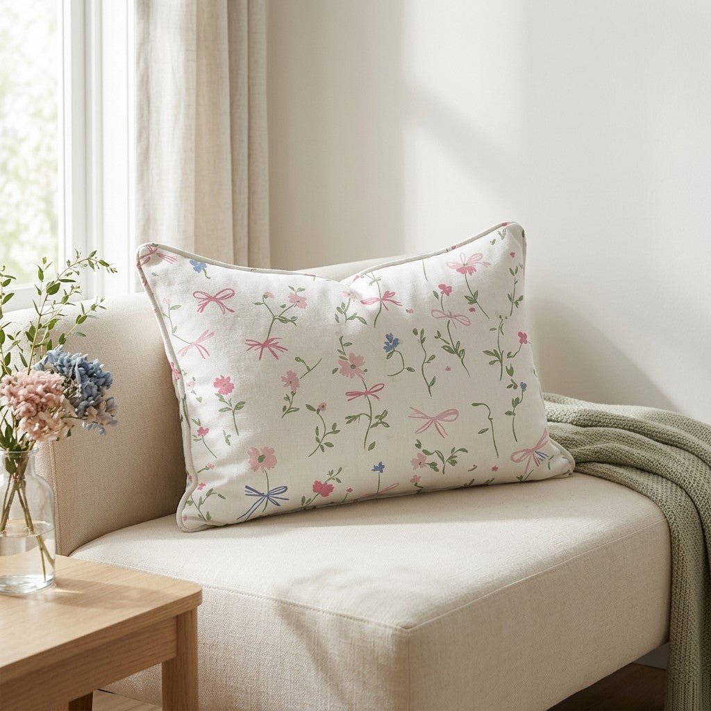 Timeless Ribbons Throw Pillow - Lemon Park
