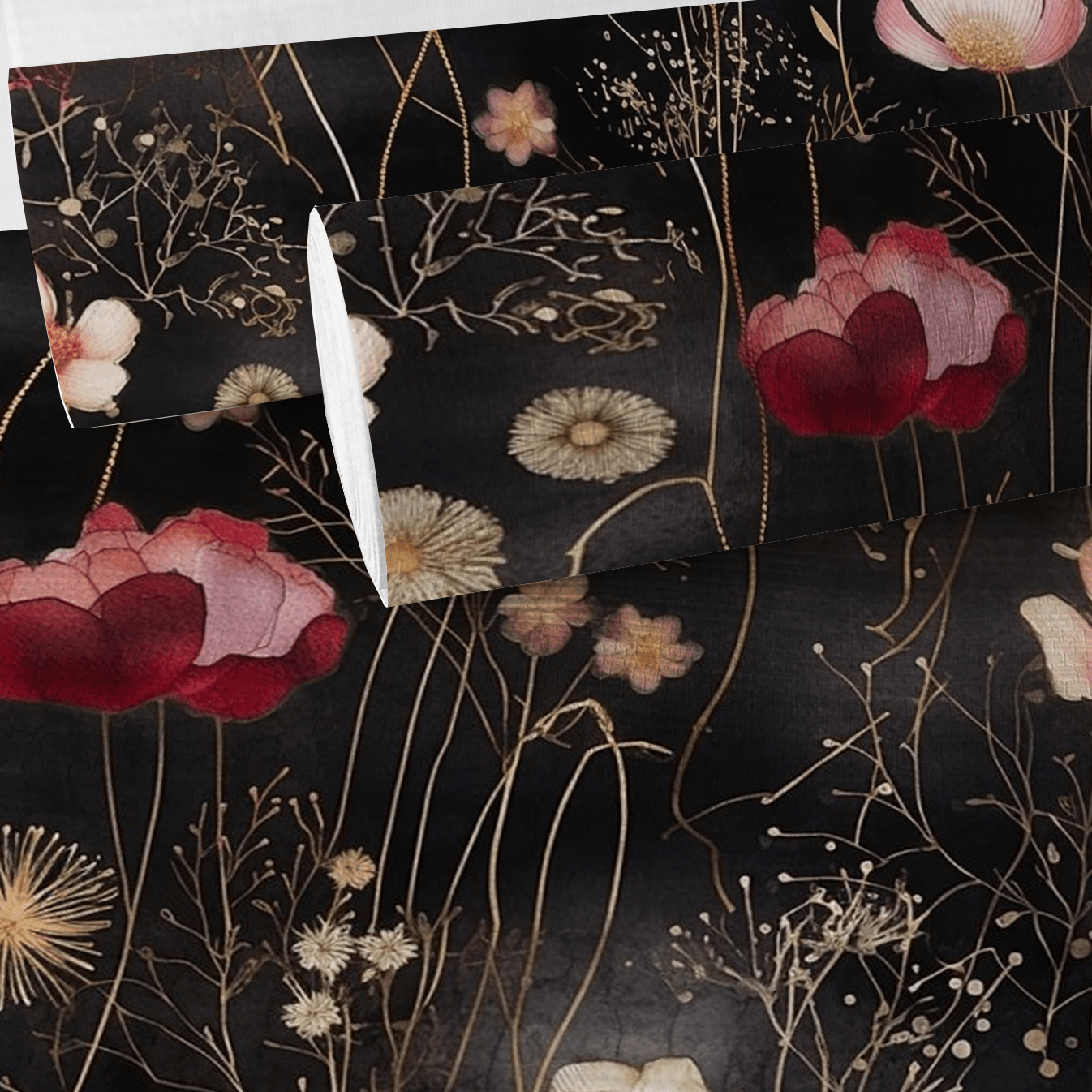 Tina Abstract Floral Faux Grasscloth Wallpaper - Painted Paper