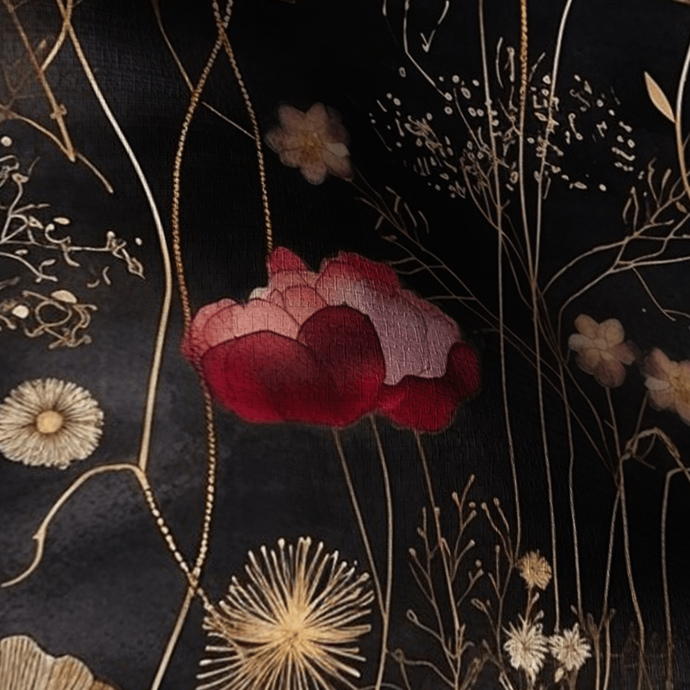 Tina Abstract Floral Faux Grasscloth Wallpaper - Painted Paper