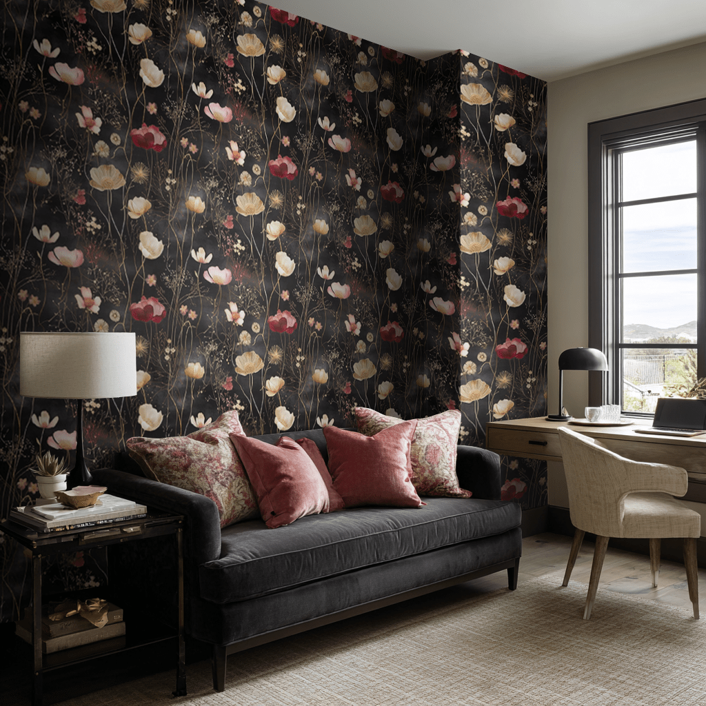 Tina Abstract Floral Wallpaper - Benton Lane Home - Painted Paper