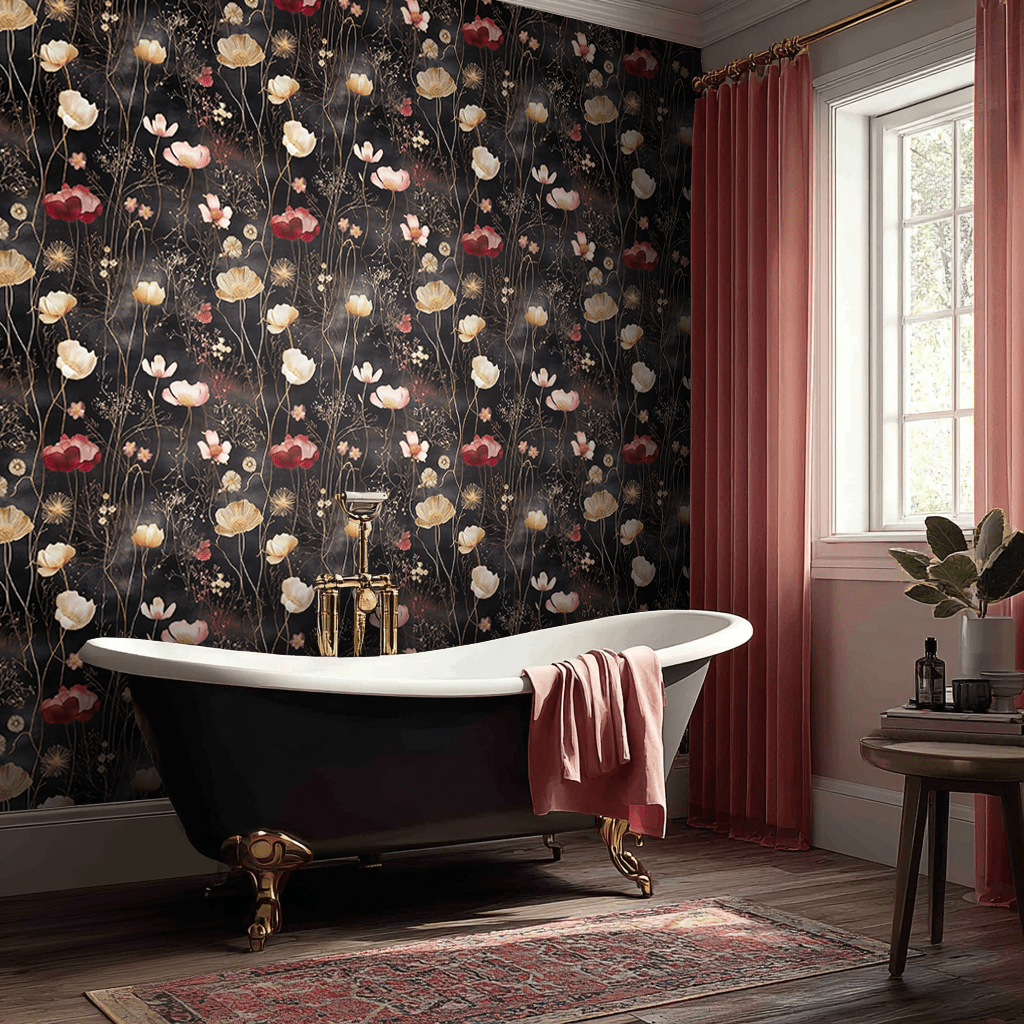 Tina Abstract Floral Wallpaper - Benton Lane Home - Painted Paper
