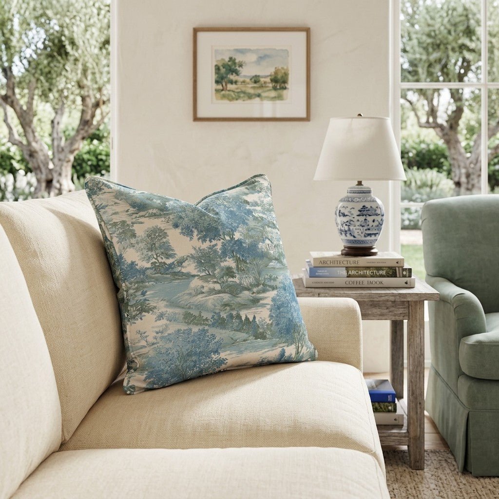 Toile de Jouy Throw Pillow - Benton Lane Home - Hillcroft Home