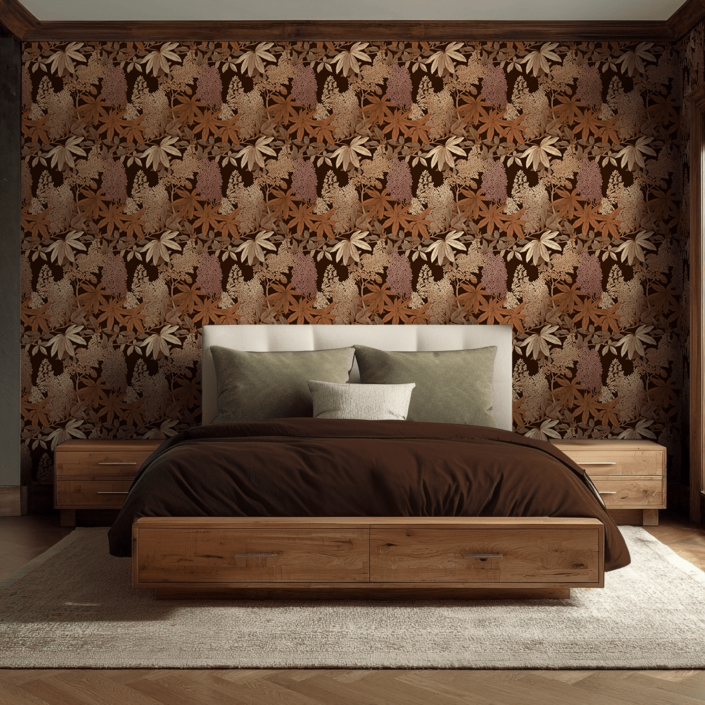 Tranquil Leaves Wallpaper - Painted Paper