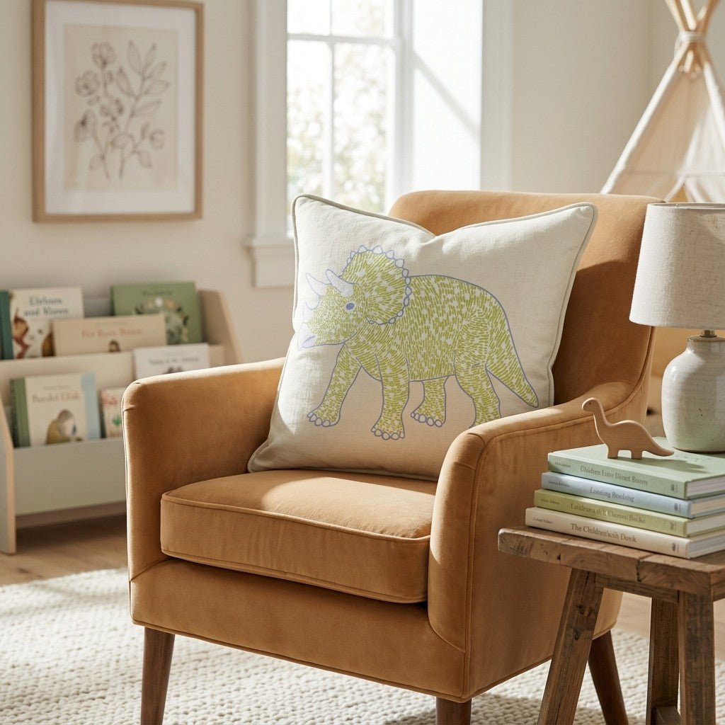 Triceratops Friend Throw Pillow - Benton Lane Home - Hillcroft Home