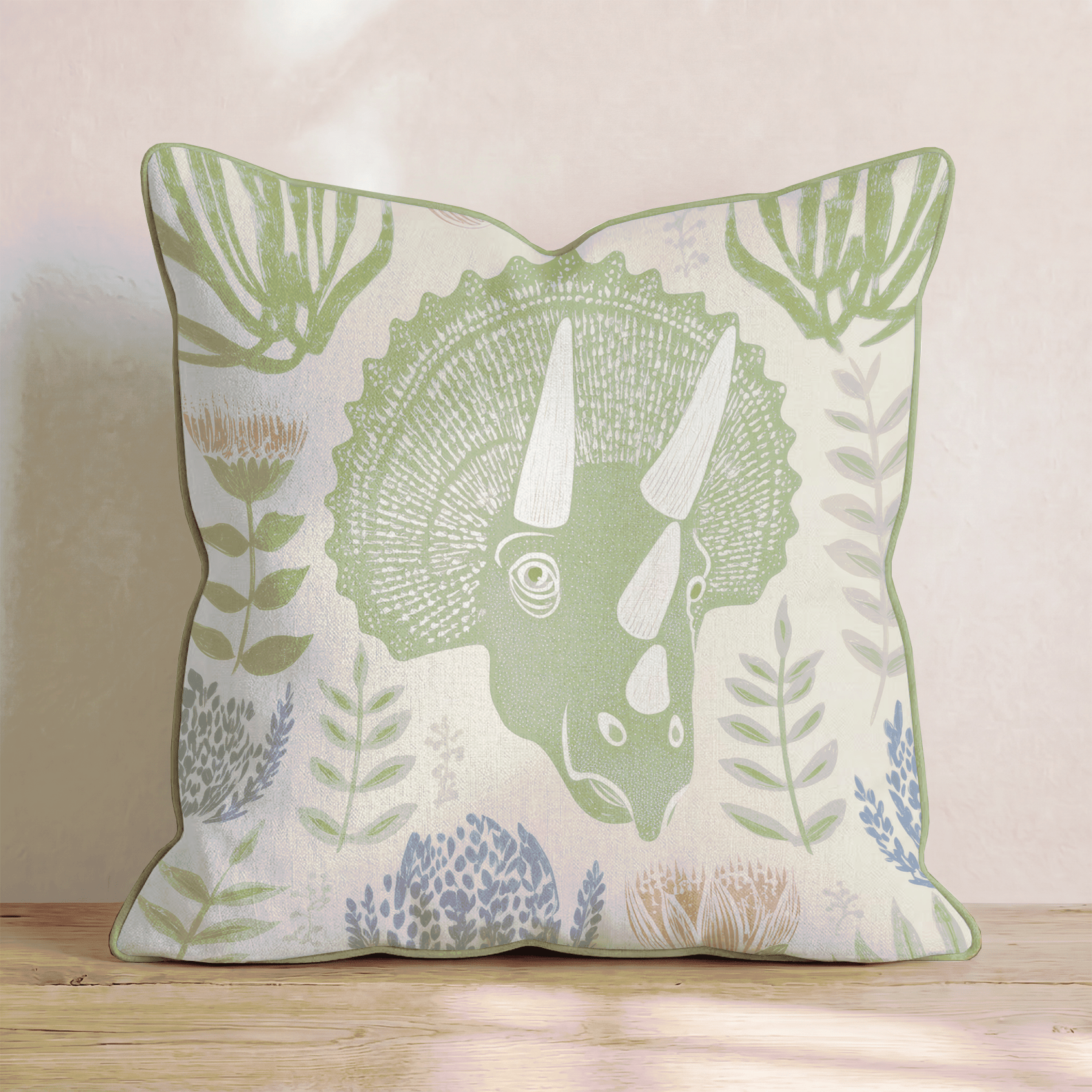 Triceratops Portrair Throw Pillow - Benton Lane Home - Hillcroft Home